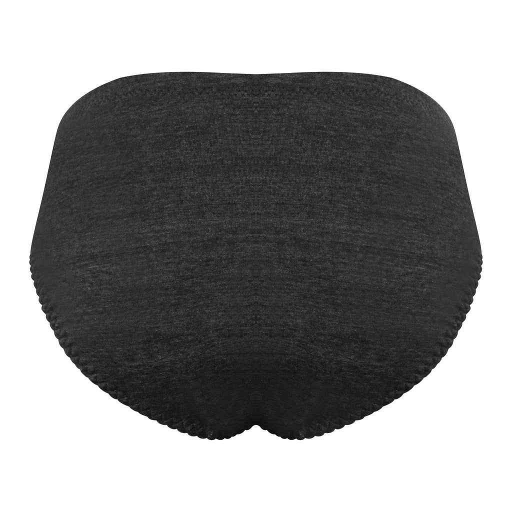 Women's Brief Panty, Cotton-Spandex, Full Seat Coverage, Camisoles & Knickers, Charcoal, 1431