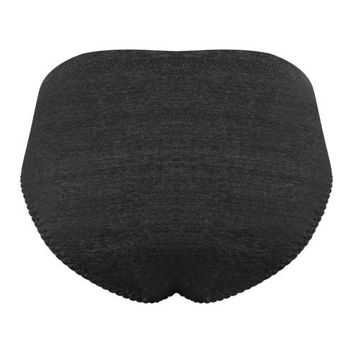 Women's Brief Panty, Cotton-Spandex, Full Seat Coverage, Camisoles & Knickers, Charcoal, 1431