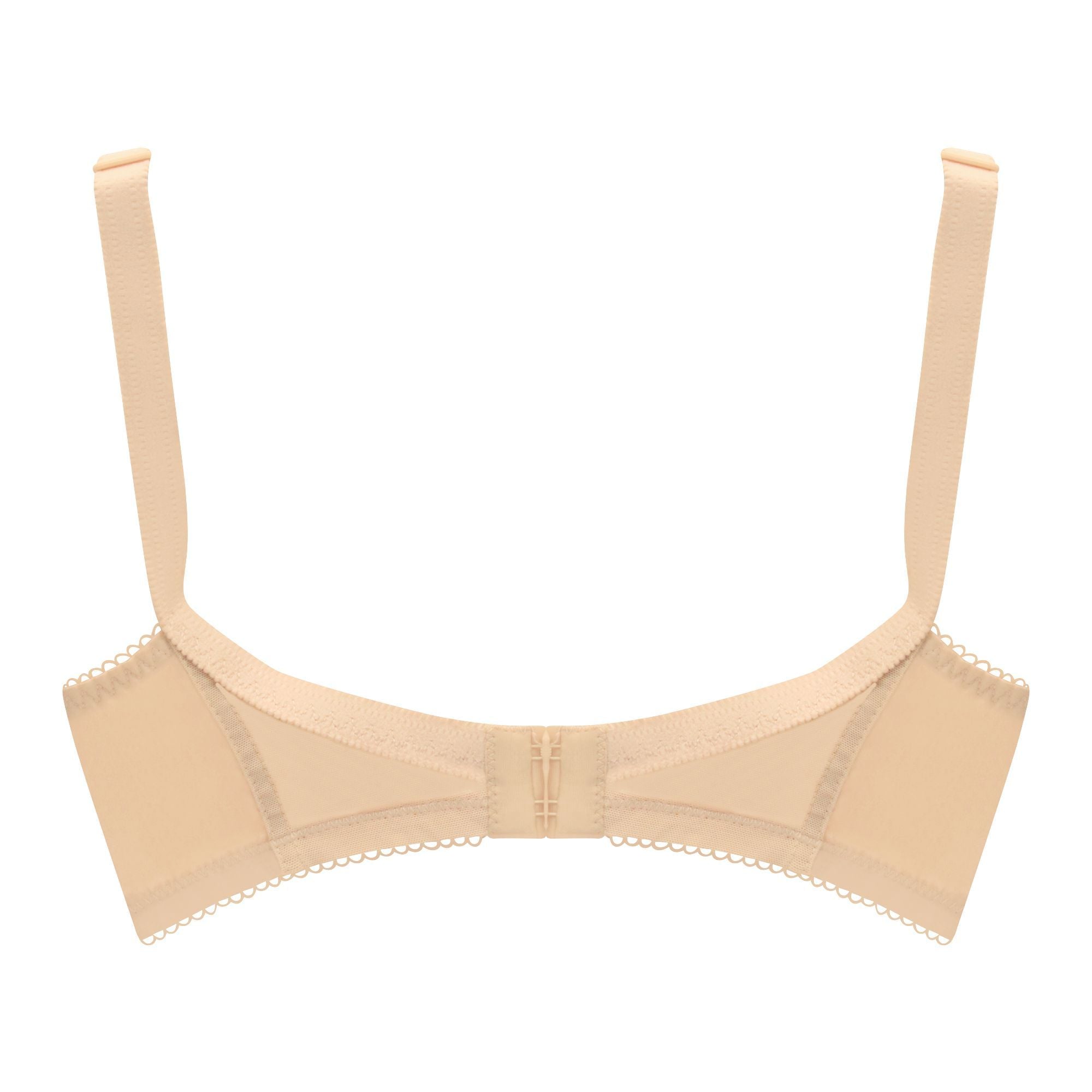 Women's Comfort & Control Embroidered Bra, Doria Cotton, Full Coverage & U-Shaped Back, Wide Straps, Skin, 1071