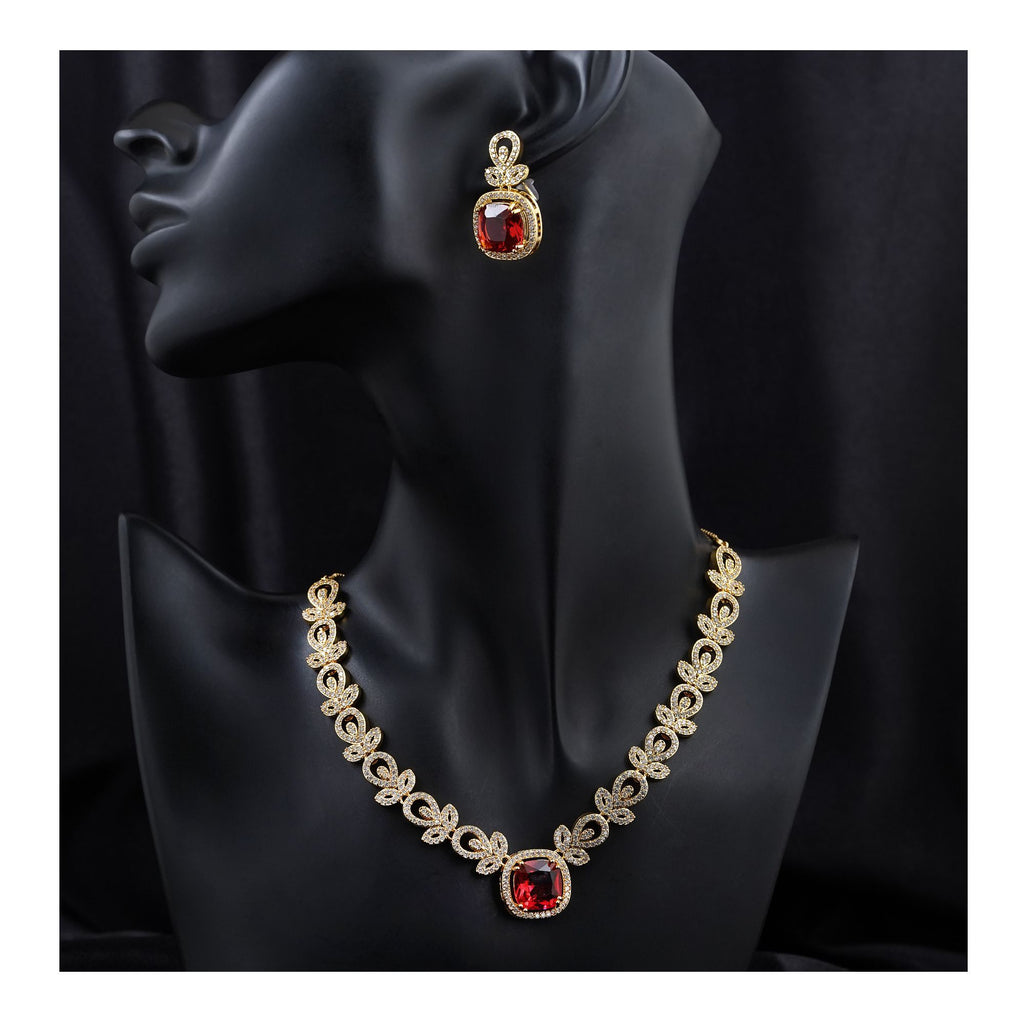 Women's Jewellery Set, Golden Ruby, J.Set 00680