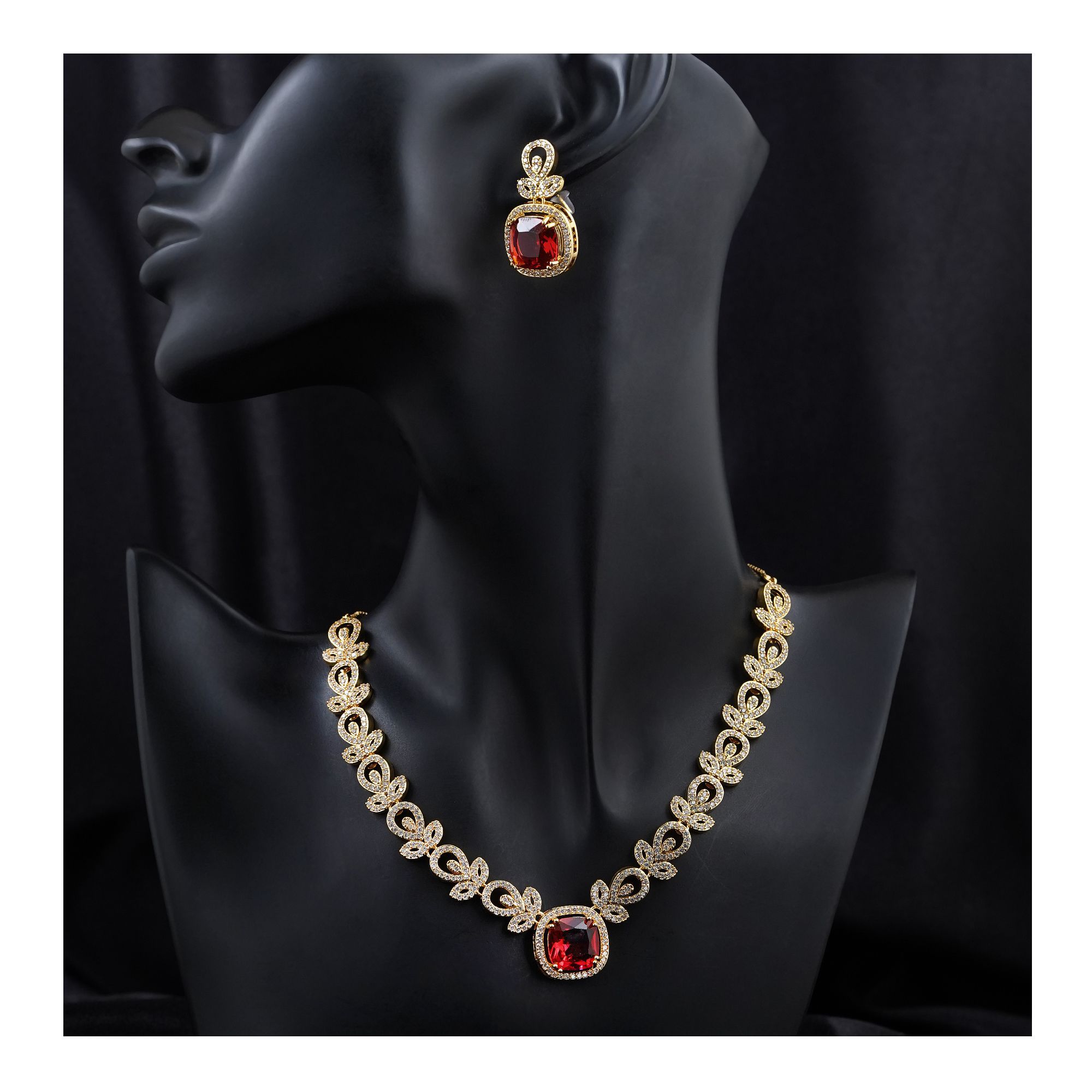 Women's Jewellery Set, Golden Ruby, J.Set 00680