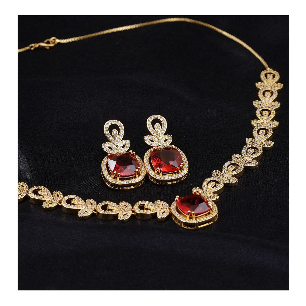 Women's Jewellery Set, Golden Ruby, J.Set 00680