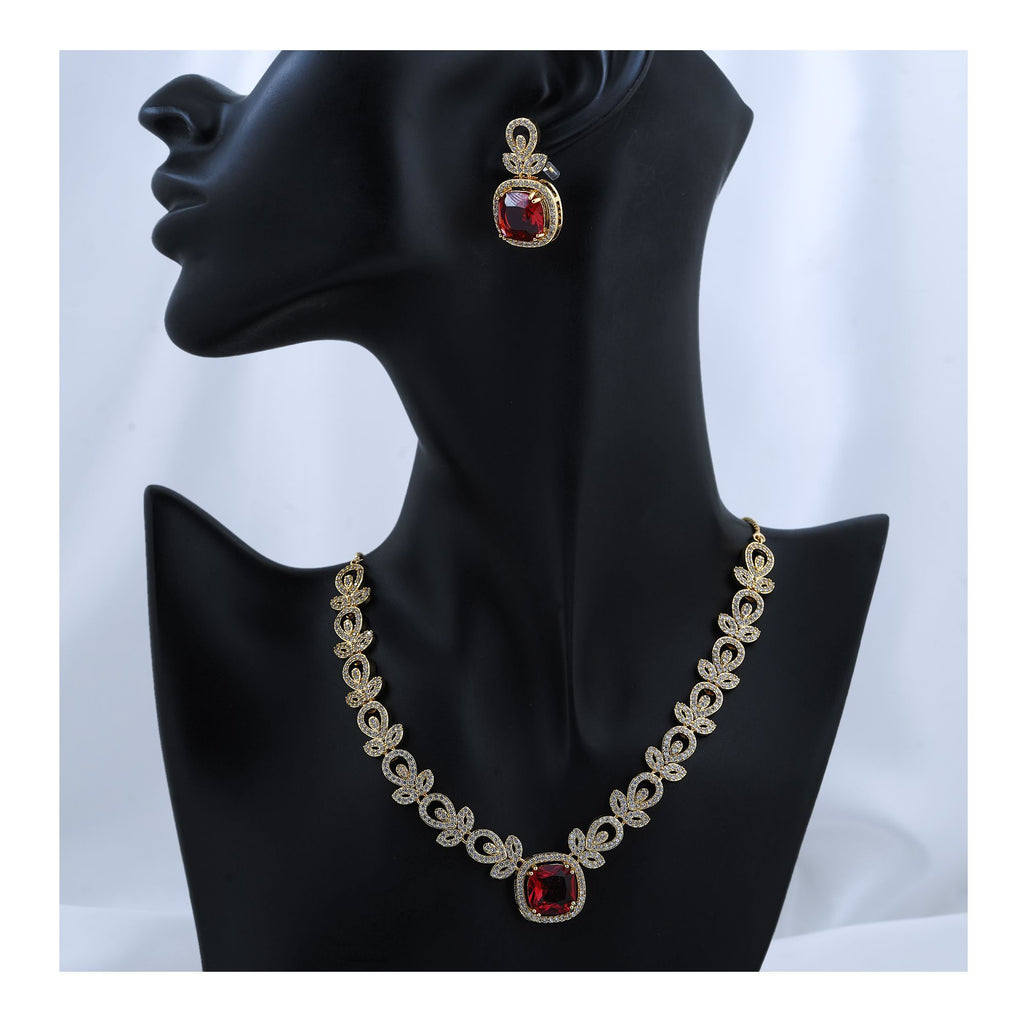 Women's Jewellery Set, Golden Ruby, J.Set 00680