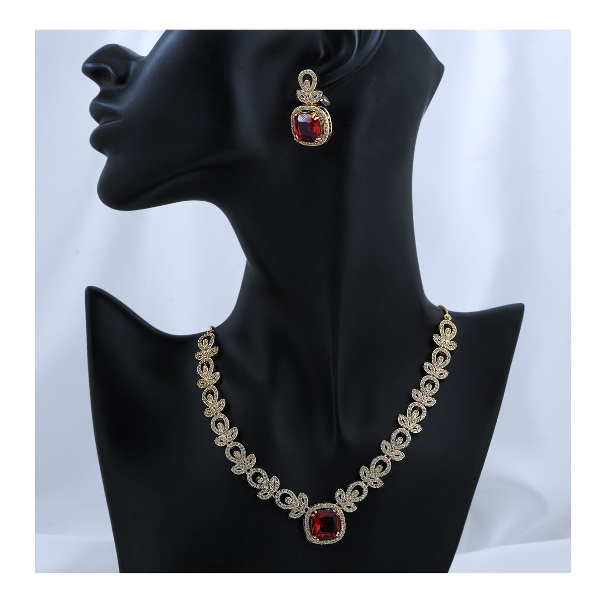 Women's Jewellery Set, Golden Ruby, J.Set 00680
