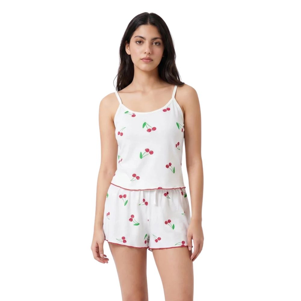 Women's Cami Set Cherry Breeze, White