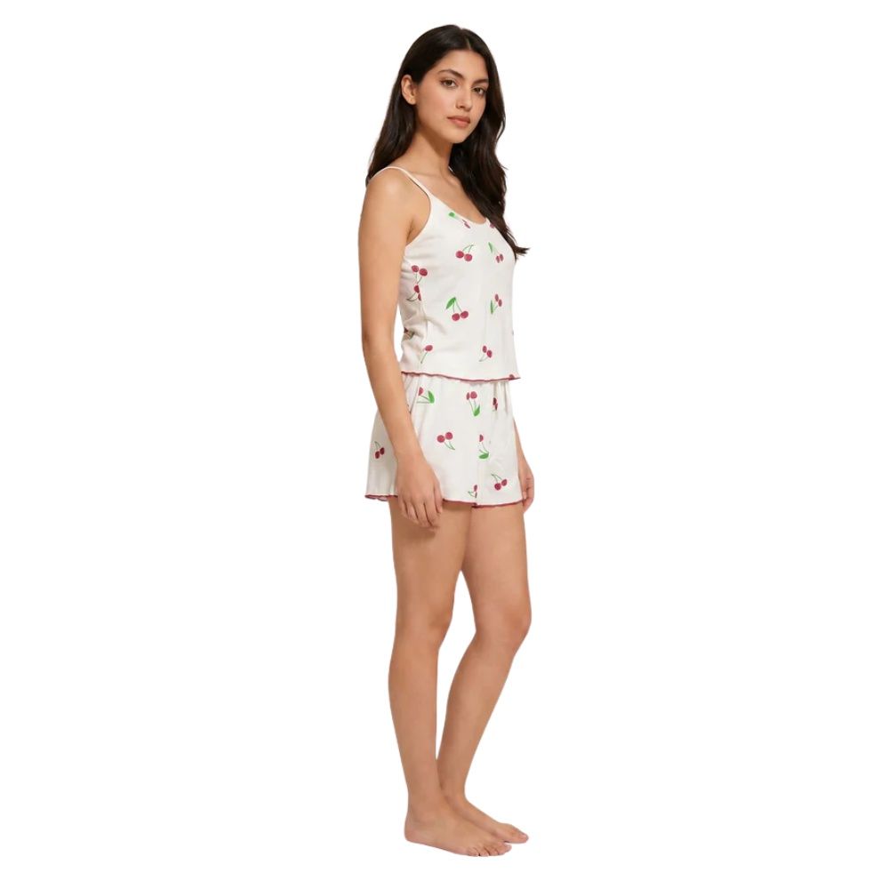 Women's Cami Set Cherry Breeze, White