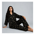 Women's Small Flora Co-Ord Set, Black, Viscose, CORD-135