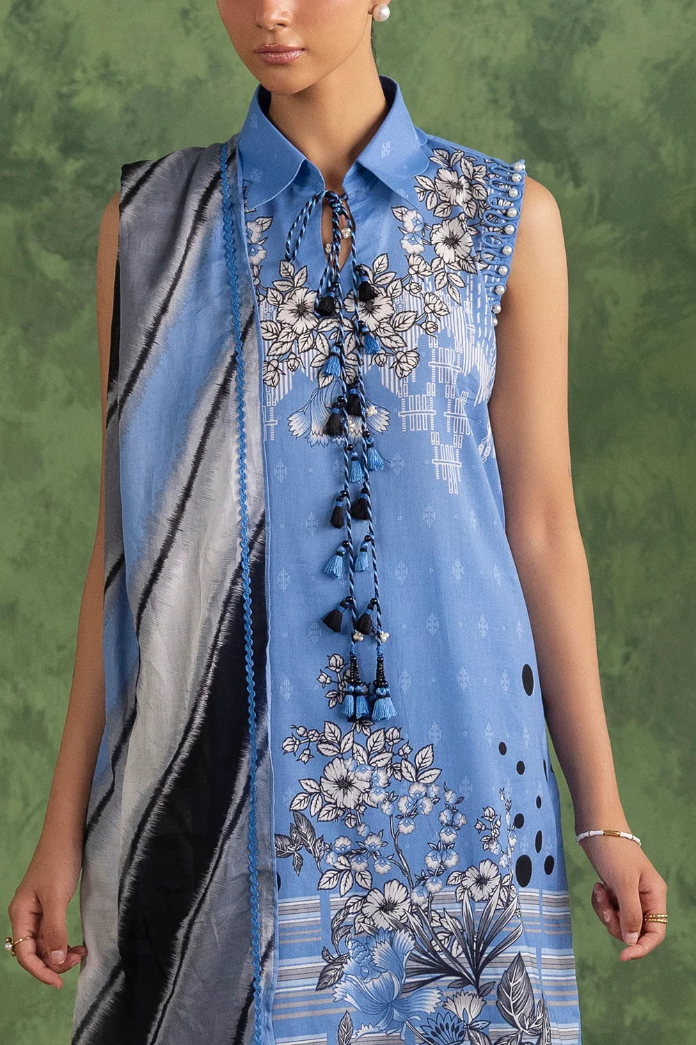 3 Piece Printed Cotton Suit with Printed Lawn Dupatta