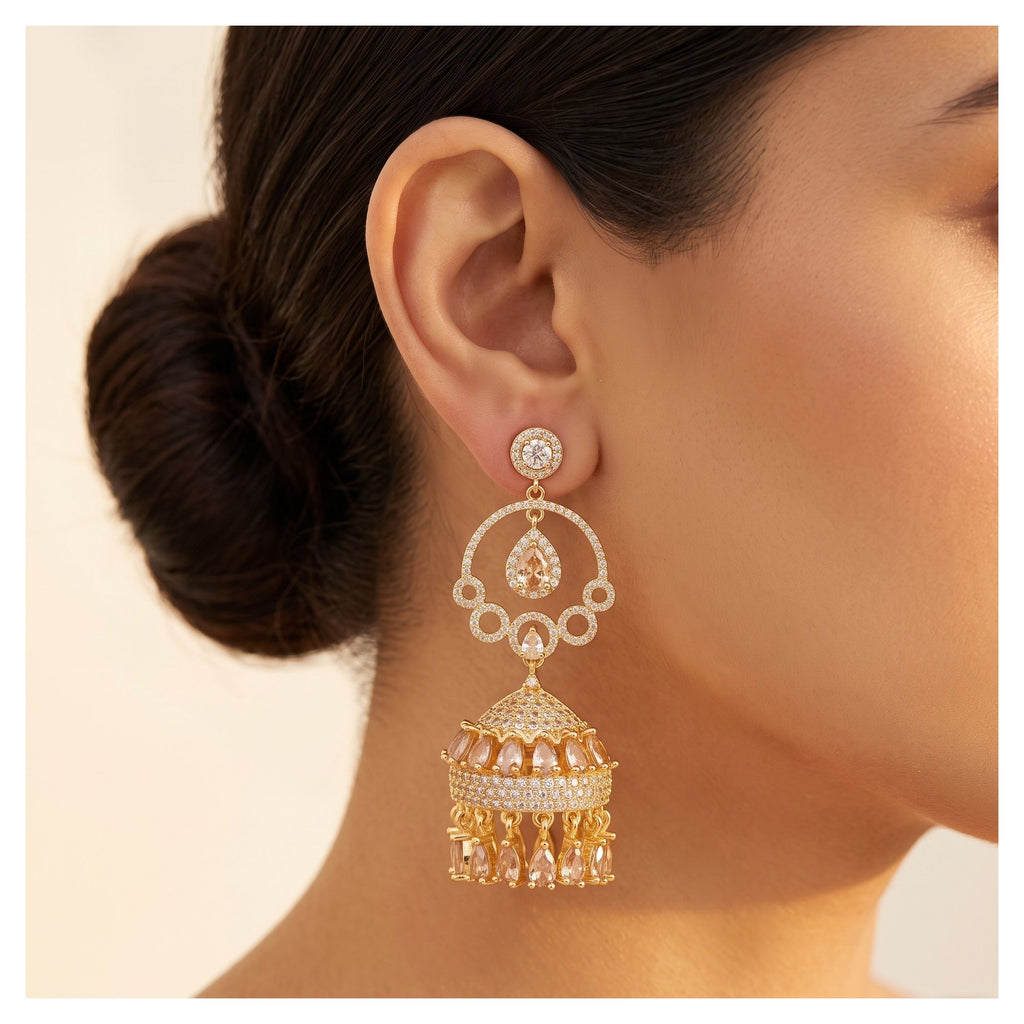 Women's Jhumki Jewellery, Golden Shampion, JK 00756