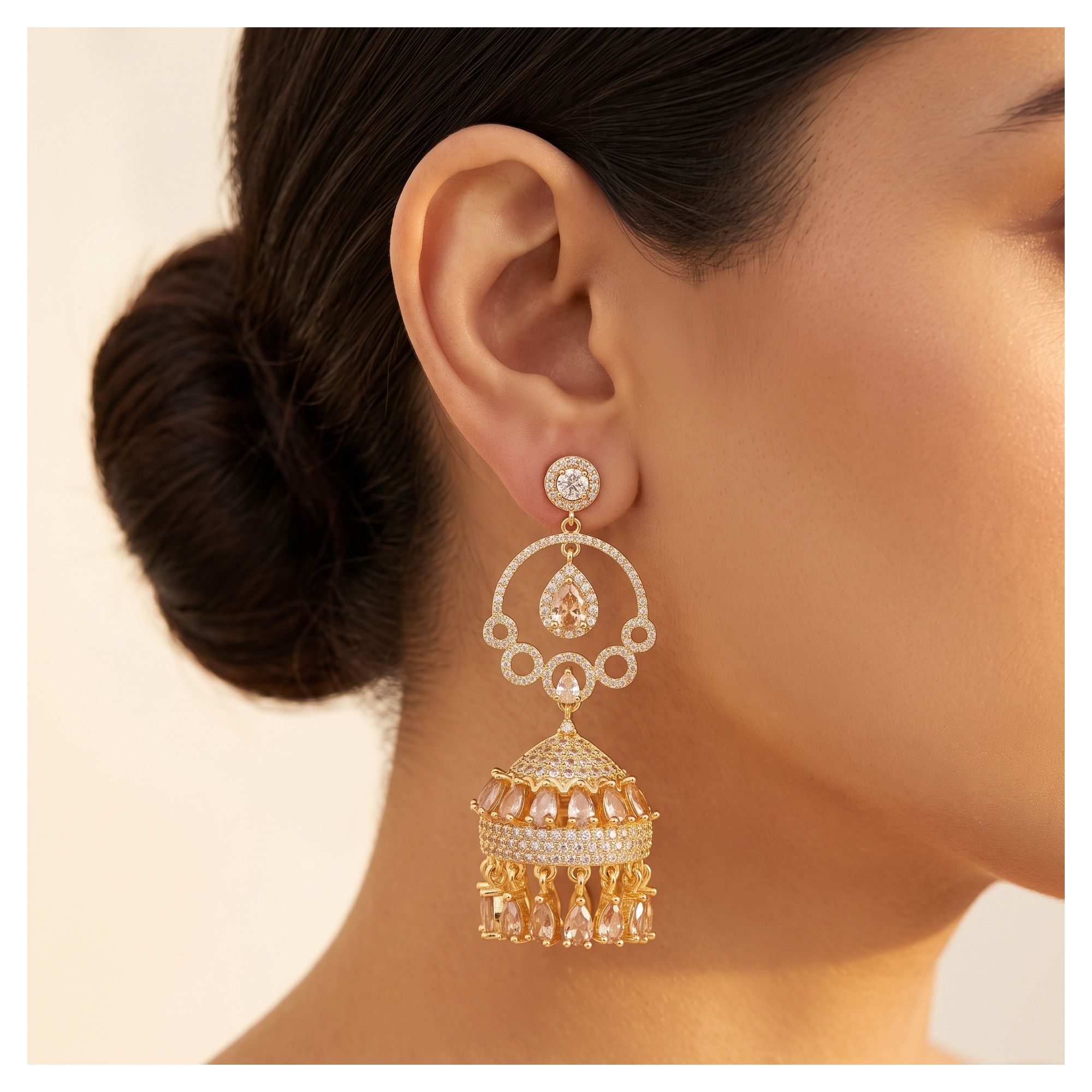 Women's Jhumki Jewellery, Golden Shampion, JK 00756